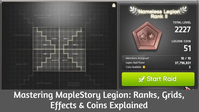 Mastering MapleStory Legion Ranks Grids Effects & Coins Explained